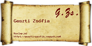 Geszti Zsófia névjegykártya